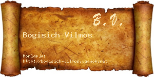 Bogisich Vilmos névjegykártya